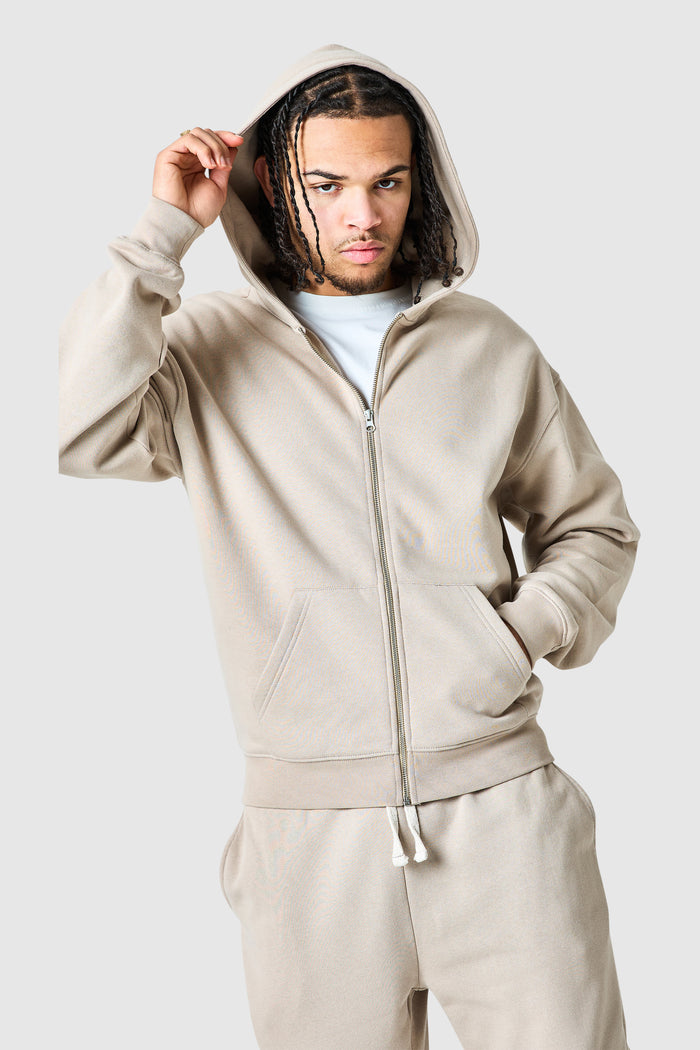 Uniform Zip Hood - Grey Stone