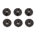 Wheel Nuts, M4, Serrated, flanged, black steel