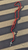 Wine Knotted Rosary, small