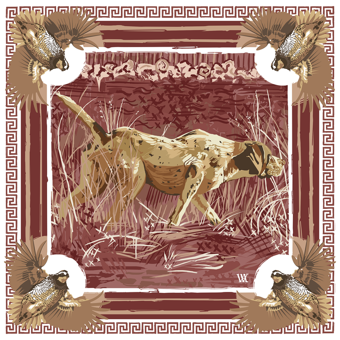 Wine On the Hunt Framed Scarf Print