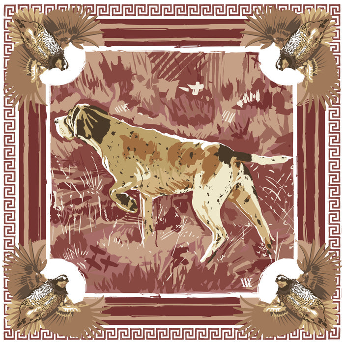 Wine Pointing Strong Silk Scarf