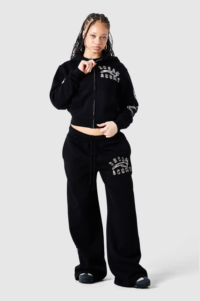 Womens Camo College Hood - Black