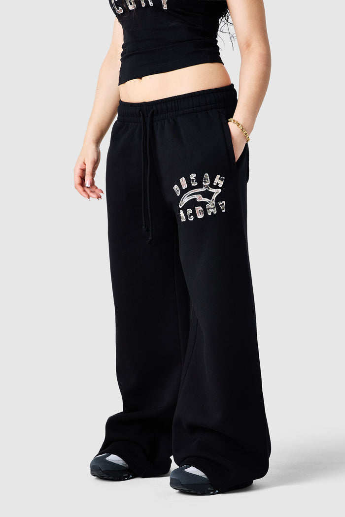 Womens Camo College Jogger - Black