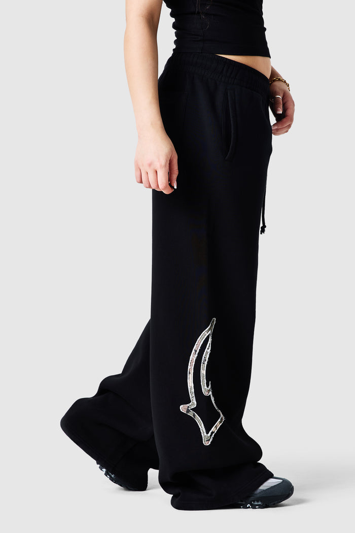 Womens Camo College Jogger - Black