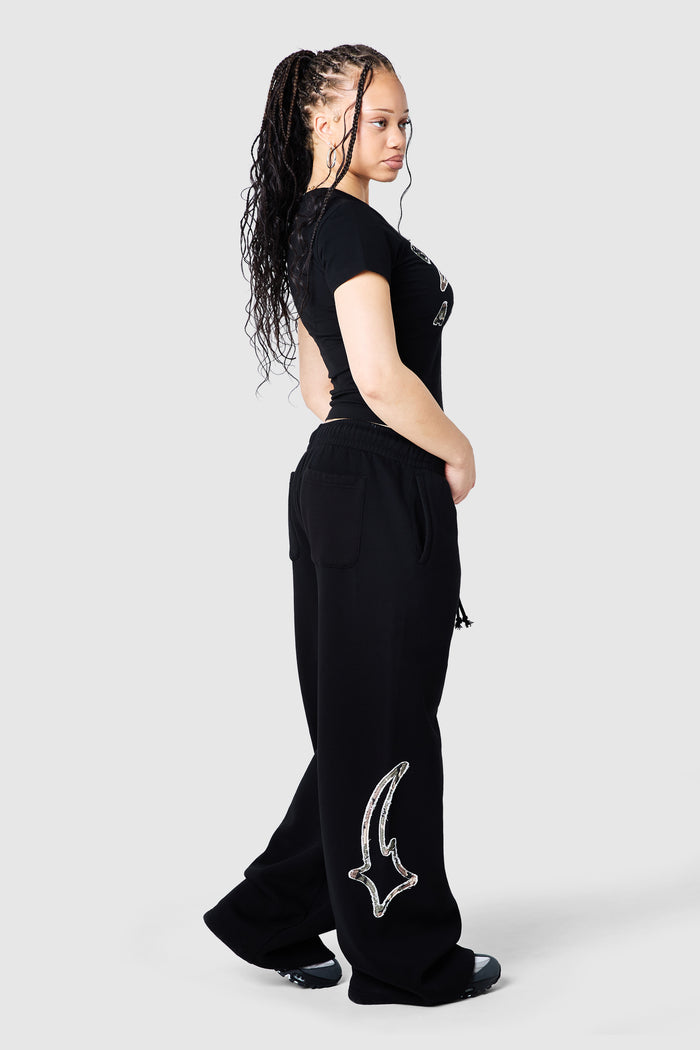 Womens Camo College Jogger - Black