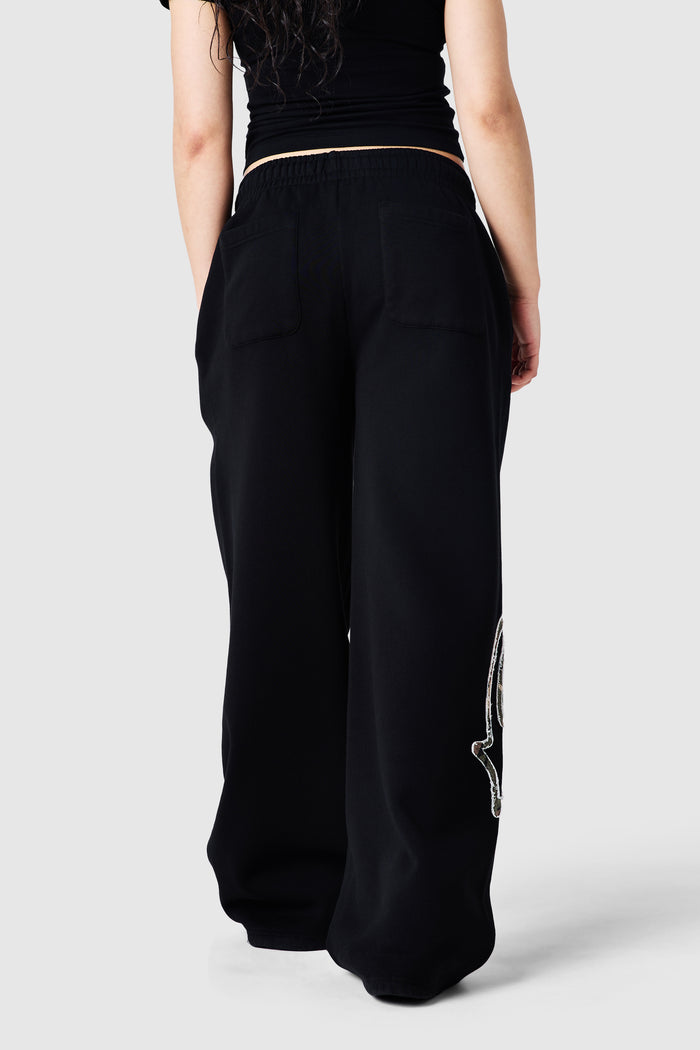 Womens Camo College Jogger - Black