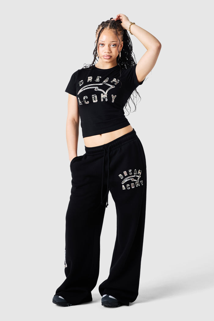 Womens Camo College Tee - Black