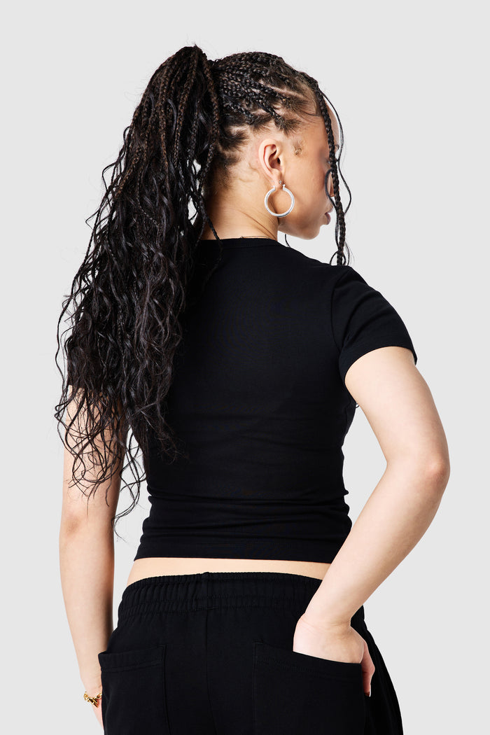 Womens Camo College Tee - Black