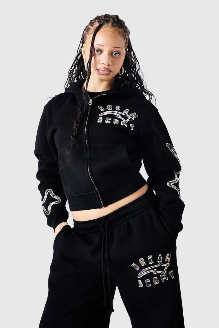 Womens Camo College Tracksuit - Black