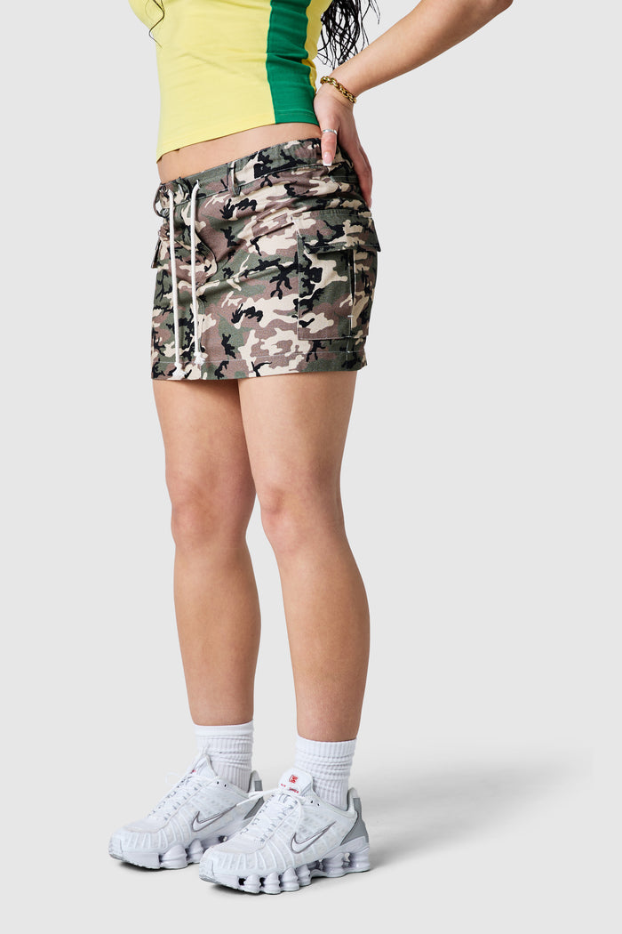 Womens Combat Skirt - Green Camo