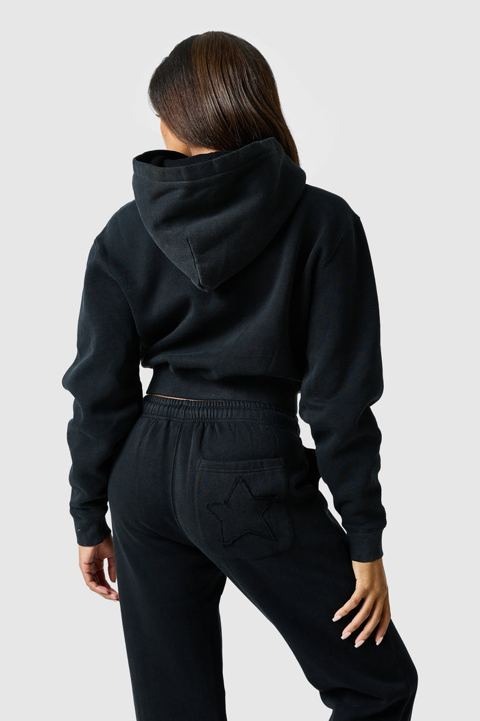 Womens Lrzo Wrld Applique Hood - Black