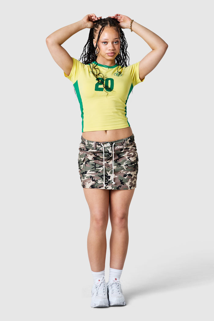 Womens No. 20 Baby Tee - Bright Yellow