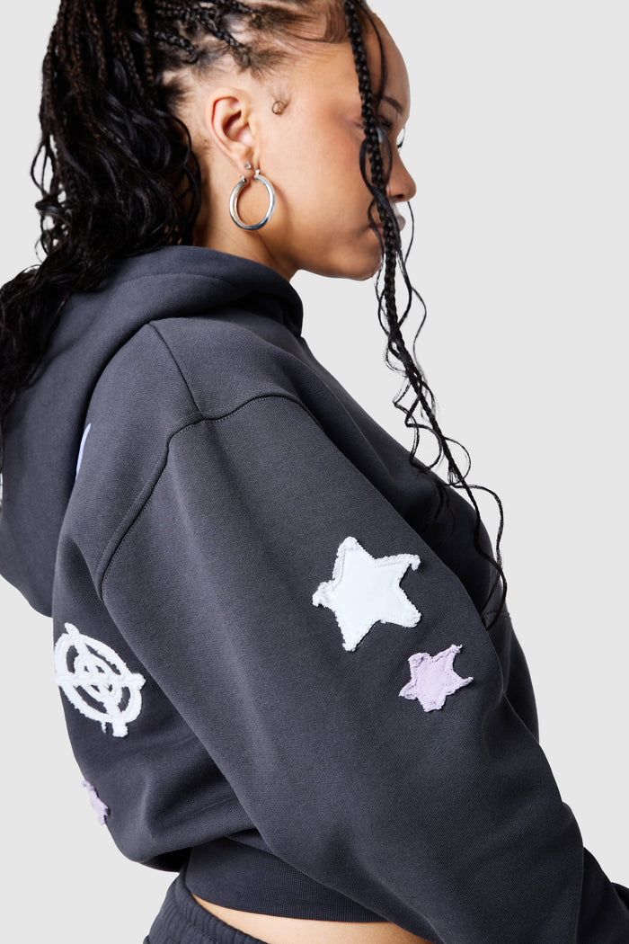 Womens Shoot For The Stars Hood 2.0 - Volcano Grey