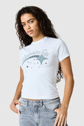 Womens Shooter Baby Tee - White