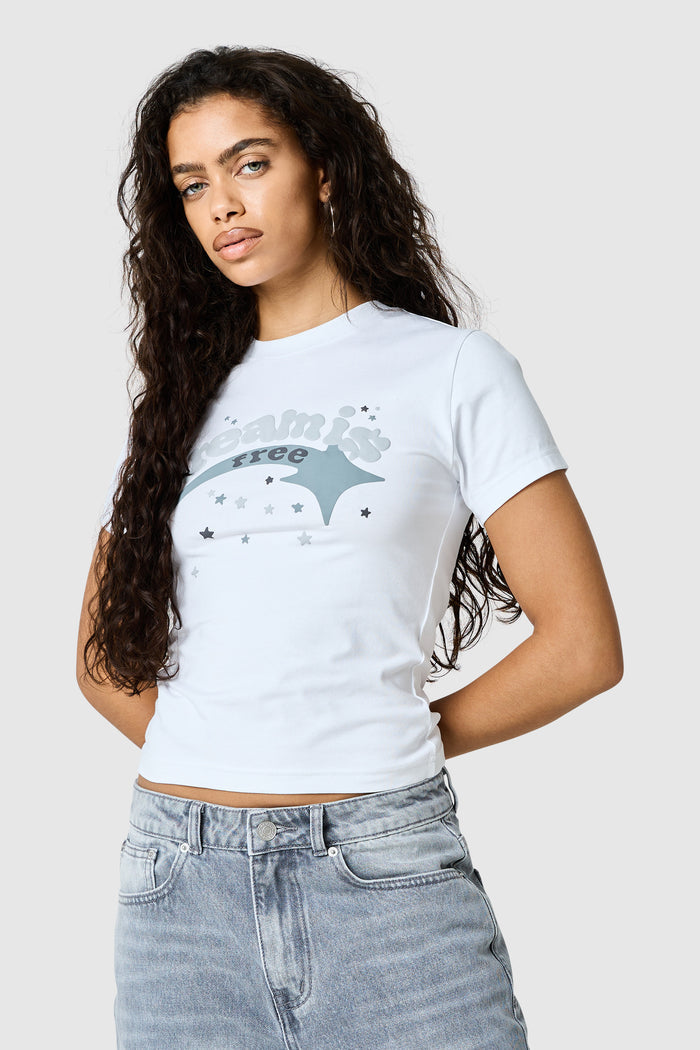 Womens Shooter Baby Tee - White
