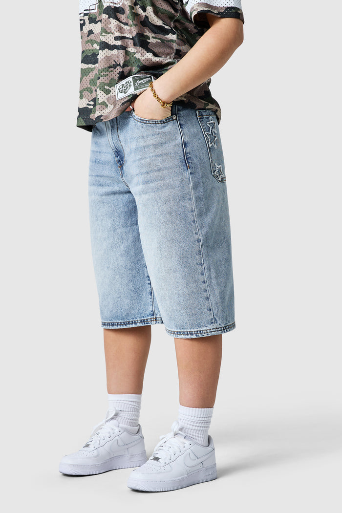Womens Skyla Jort - Mid Blue