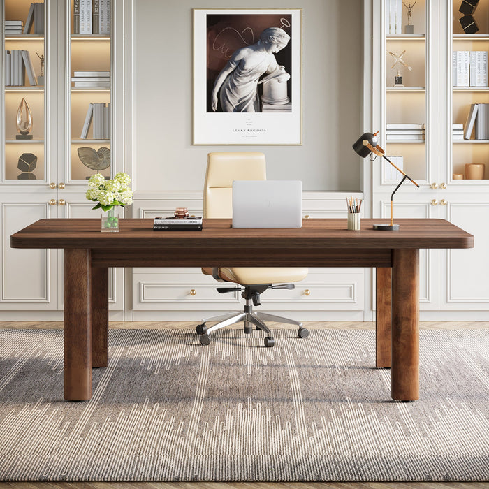 Wood Executive Desk, 62.99" Sturdy Computer Desk Conference Table Tribesigns