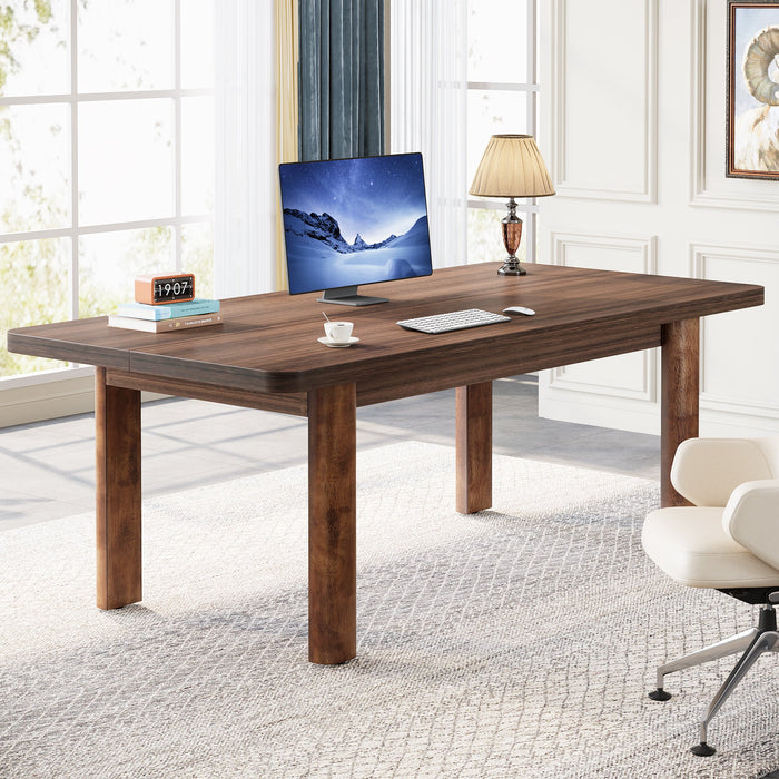 Wood Executive Desk, 62.99" Sturdy Computer Desk Conference Table Tribesigns