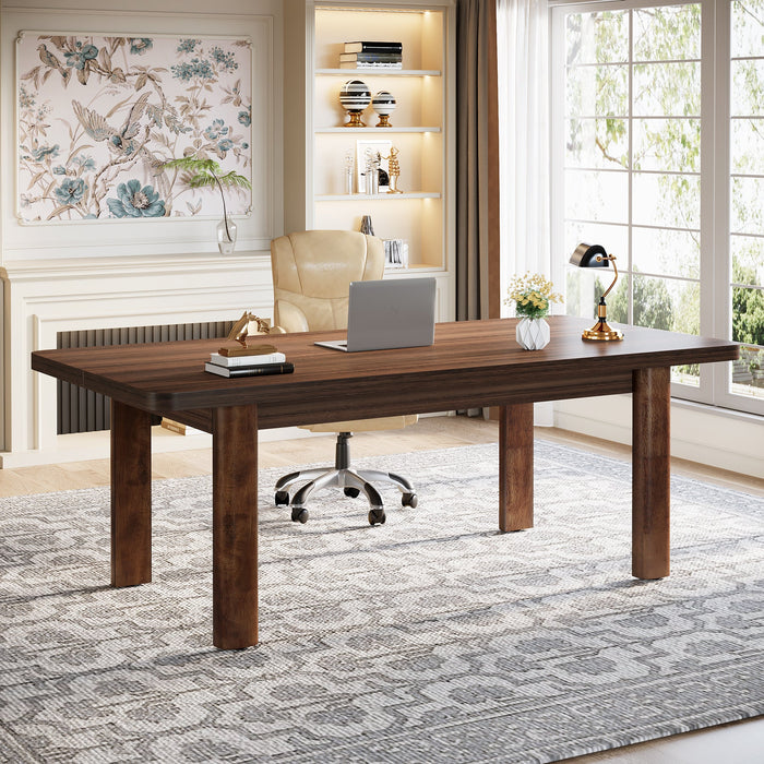 Wood Executive Desk, 62.99" Sturdy Computer Desk Conference Table Tribesigns