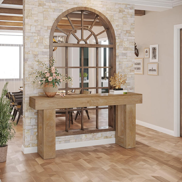 Wooden Sofa Table, 63-Inch Console Table For Entryway