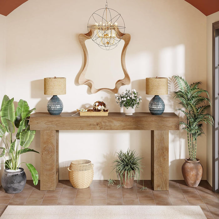 Wooden Sofa Table, 63-Inch Console Table For Entryway